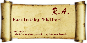 Ruzsinszky Adalbert névjegykártya